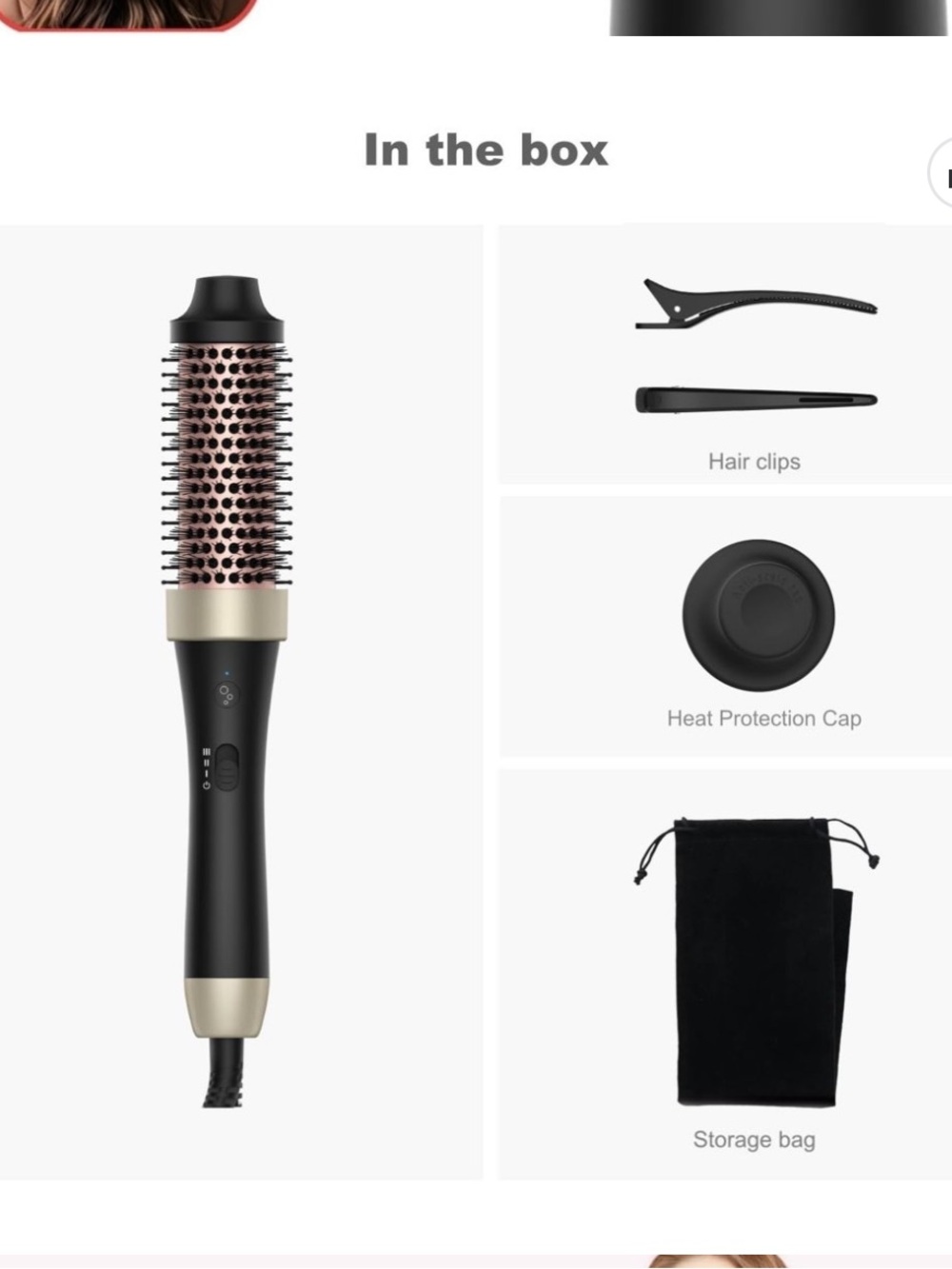**NEW**Heated Round Brush - Black and Rose Gold - Picture 3 of 4